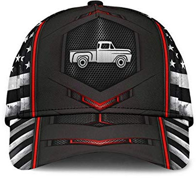 942 Pickup Truck Red Flag Wunderschön Attraktiver 3D-Druck Herren Damen Baseball Cap Verstellbar Baseball Kappen Vintage Visier Hut Baseball Kappe Mütze Für Draussen Kletter Laufen