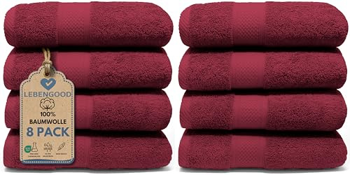 LEBENGOOD Handtücher-Set 8er 50x90 Baumwolle Frottee Handtuch Gästehandtuch | weich und saugfähig, 500 g/m², Oeko Tex zertifiziert, doppelt vernähter Saum, für Bad, Gäste und Hotel