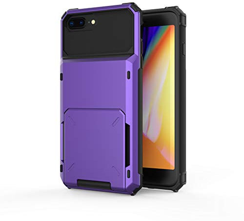 SORAKA Coque pour iPhone 8 Plus/iPhone 7 Plus/6S Plus avec étui Porte-Cartes étui Portefeuille Armor iPhone 8 Plus iPhone 7 Plus Coque Protection Contre Les Chocs en PC TPU 2 en 1 à Double Couche