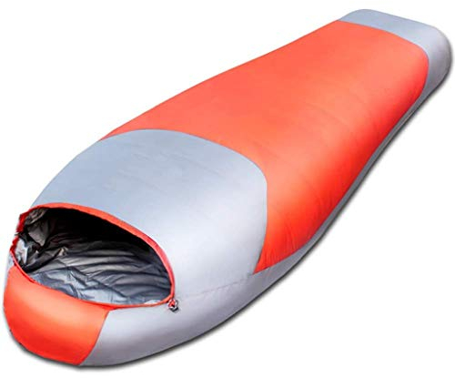 Daunenschlafsack, Leichter Mumienschlafsack für Männer und Frauen, entworfen für Sommer-Rucksacktouren (Orange)