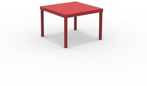 Mondo Viro Gartentisch Alice aus Metall, quadratisch, stapelbar, 40 x 40 cm, 38,5 h (rot)