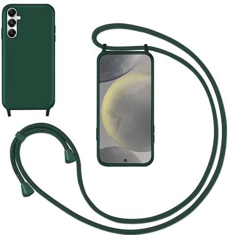 GoodcAcy Coque pour Samsung Galaxy A25 avec Cordon Collier,Vert | Étui avec Lanyard Réglable Protection Complète Housse Amovible Anti-Chute Lanière Bandoulière Case Coque avec Tour de Cou