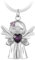 Fugoviin Schutzengel Schlüsselanhänger mit Edelsteinen und Fliederblumen, Schutzengel Glücksbringer mit Edler Geschenkbox, Kleine Geschenke für Freundin, Mutter, Schwestern, usw.