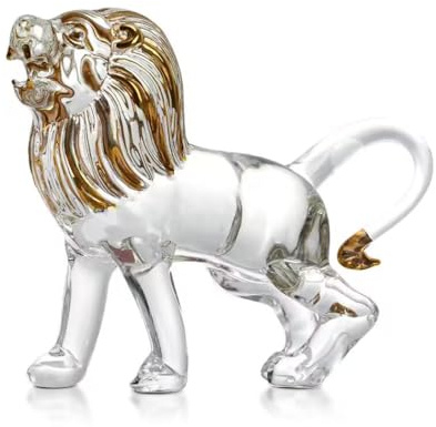 Kristallglas Löwe Figur Desktop Ornament Exquisite Heimdekoration für Büro Wohnzimmer
