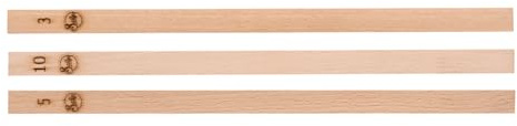 Sallys Abstandshölzer 35 cm - Teighölzer 6 teilig 3, 5 und 10 mm, Gleichmäßiges Rollen von verschiendener Massen