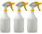 Avern Large 750ml Spray Bottles Plastic (3 Pack) Yellow For Cleaning Solutions Gardening & Home Use, Plant, Water, Durable Trigger Sprayer, Refillable Mist Spray Bottle Heavy Duty Large 750ML