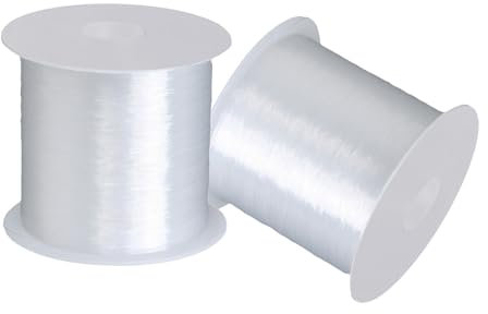 Filo di nylon trasparente non elastico, diametro 0,2 mm, per ornamenti natalizi, gioielli, artigianato, pesca, 100 m, 2 rotoli