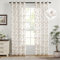 Woaboy Gardinen Braun Blätter Muster Voile Vorhänge mit Ösen Wohnzimmer Transparente Ösenschal Sheer Voile Curtains für Schlafzimmer 2er Set 140x225cm(BxH)