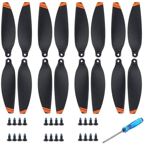 Hengrongshen Mavic Mini Propeller, 16 Pcs Drohne Mavic Mini Propeller mit 24 Schrauben und 2 Schraubendreher, Mavic Mini Zubehör für Drohnenersatz, 4726 Propeller für Mavic Mini (Orange)