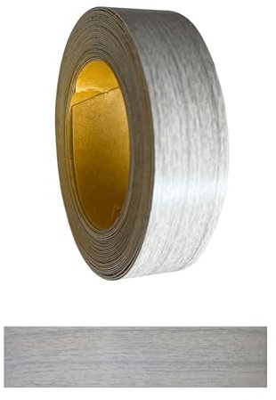 Gedotec Kantenumleimer selbstklebend | 1 Stück | 18 mm x 5 m | 988 - Silber Liberty Ulme | TAPE | Holzfurnier in verschiedenen Dekoren | Melaminkanten-Band zum Kleben | Möbelkanten-Band