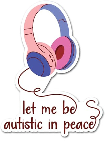 2 x 10 cm Autistic in Peace Vinyl-Aufkleber – Kopfhörer Neurodivergent Bewusstsein Autismus ADHS unsichtbare versteckte Behinderung Aufkleber #82462