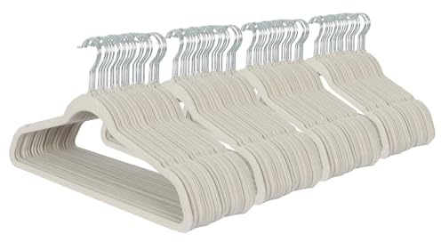 Harbour Housewares Velvet Hangers - 45cm - 100x - Grey Non-Slip Coat Hangers with Trouser Bar Clothes Bar 360 Degree Swivel Hook Wardrobe Organiser for Suit & Shirt, Trouser