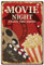 Hobbspring 1 Stück Vintage Metallblechschild 20x30cm Retro Eisen Filmnacht Schild Rostige Optik Enjoy The Show With Popcorn Poster Für Kino Café Bar Kneipe Bierclub Wand Und Heimdekoration