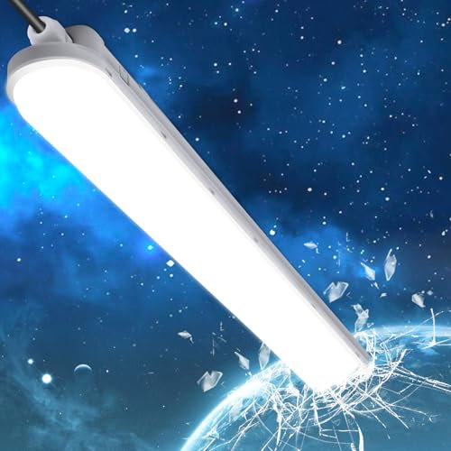 TONFFI Feuchtraumleuchte LED 120CM, 36W 4500LM LED Röhrenlampe Komplett, 6000K Kaltweiß, IP65 Verknüpfbar Wannenleuchte Feuchtraumlampe Led Keller Deckenleuchte für Garage Werkstatt