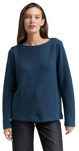 Tom Tailor Damen 1043760 Plussize Cosy Sweatshirt mit Knöpfen