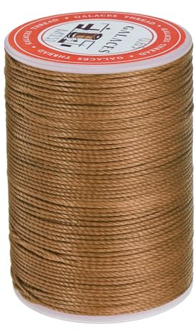 sourcing map Round Leather Sewing Waxed Thread, 85m / 93 Yards Wax Polyester String, 0.65mm Waxed Stitching Cord for Leather Crafts, Bookbinding, Bracelets Braided, Saddle Brown