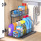 Spülschrank Organizer, 2 Etagen Unter Waschbecken Regal, Ausziehbarer Küchen Spülschrankregal Organizer, Metall Schrankkörbe Organizer, Mehrzweck Unterschrank Organizer für Küche, Bad (Schwarz)