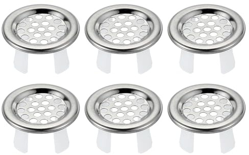 PATIKIL Anello Di Troppo Pieno Del Lavello Acciaio Inox Argento 6Pz | Copertura Troppo Pieno, Inserto Per Foro Griglia, Per Lavello Bagno Cucina Lavandino