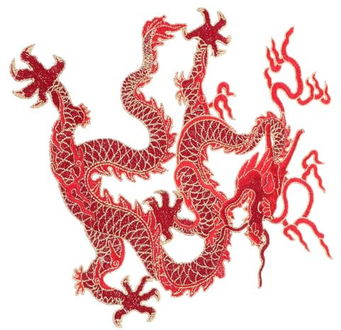 Homoyoyo Drachen Aufbügelflicken für Kleidung Stickerei Patch für Jeans Taschen und Rucksäcke Dekorativer Bügelpatch für Erwachsene und Leicht und Handlich zum Abdecken von Löchern