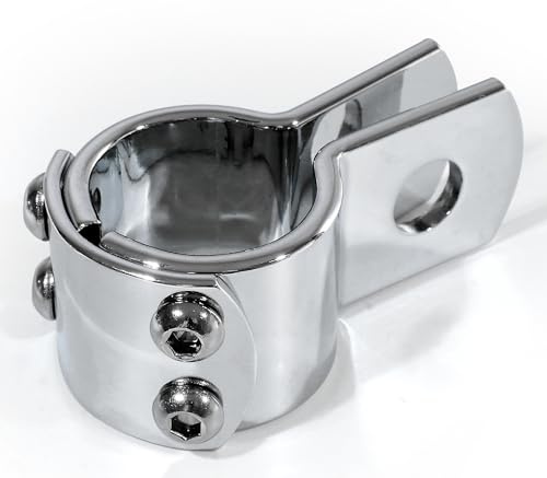 WTMT Befestigungsklemme 32 mm Chrom Halterung 1 1 4 Zoll für Harley Sturzbügel Fußrasten Lenker Scheinwerfer Universal Schelle Stahl glänzend verchromt