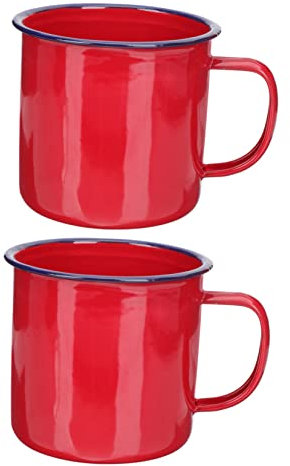 CHICAMPERA 2 piezas Taza de Esmalte Vintage Taza Creativa Oficina y Hogar Diseño Retro y Práctico