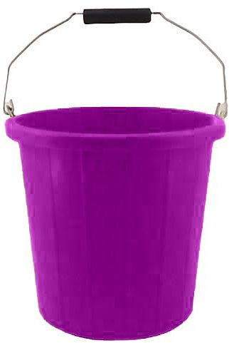 2 Gallon Builders Bucket 10 Litre – Strong Plastic Utility Container – Dual Measurement Markings – Grip Handle – Ideal for Farm & Household Use-Purple