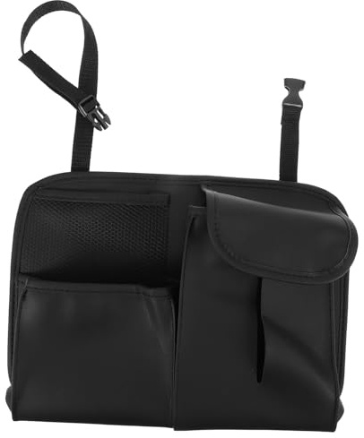 LOORGVEL Auto Kopfstützen Organizer mit Großer Aufbewahrungstasche Pu material Multifunktional für Taschentücher Handy Snacks Getränkehalter Praktische Sitzaufbewahrung für Geordnete