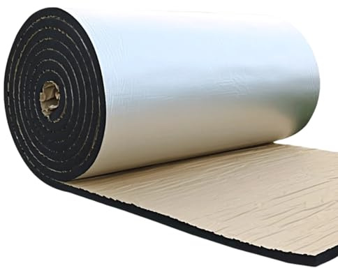 Rouleau d'isolation thermique en mousse auto-adhésive de 5 mm (196 mil) d'épaisseur, en polyéthylène à cellules fermées, étanche, for tuyaux, toitures et portes de garage.(3.28x13.12ft(1x4m))