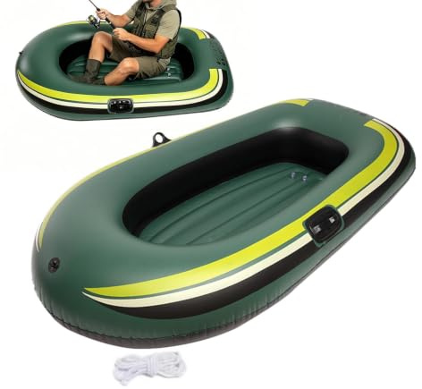 Inflatable Boat for Kids Adults, Thickened PVC Blow Up Boat Raft | Non-Slip Portable Dinghy with LeakproofValve for Pool Lake River Beach, Durable Water Sports RowingBoat for SummerFun, 140cm