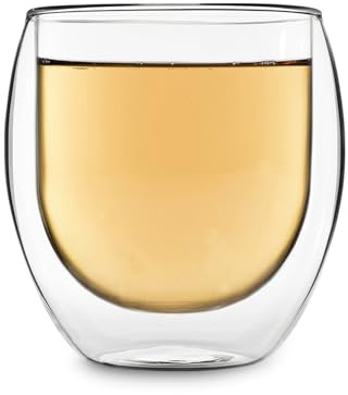 Feelino 1X Teetasse Aus Glas Doppelwandig, Teegläser Mit 410Ml, Doppelwandige Teegläser, Teeglas Spülmaschinenfest, Thermo-Teegläser, Tee Gläser Mit Schwebeeffekt