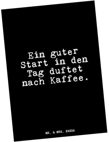 Mr. & Mrs. Panda Postkarte Ein guter Start in... - Geschenk, Geschenk Freundin, Kaffee, Einladung Geburtstag, Sprüche, Einladungskarte, Kollegen,
