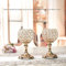 VINCIGANT Gold Crystal Tea Light Candle Holder,Modern Home Accessories,Ornaments for Living Room, Assembled 2pcs 20 cm Tall