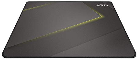 Xtrfy GP1, Großes Gaming-Mauspad aus Stoff (460 x 400 x 4 mm), Hervorragende Gleitfähigkeit, Vernähte Kanten, Rutschfeste Unterseite, Maschinenwaschbar, Schwarz