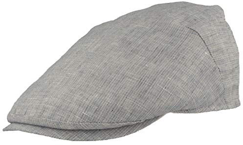 Breiter Herren Schiebermütze, Flatcap, Schirmmütze 100% Leinen, Futter aus 100% Baumwolle, Leicht & Bequem Blau 64