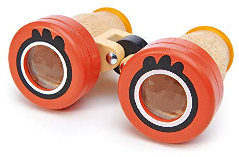 Tender Leaf Toys - Safari Binoculars - Wooden Binoculars with Kaleidoscope Lenses for Kids - Adjustable Pretend Play Toy for Safari Adventures - Ages 3+