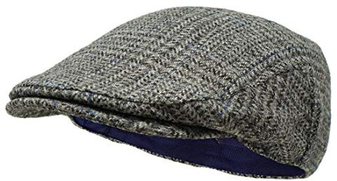 Borges & Scott Die Galway - Irish Tweed Flat Cap - Einfach Grau - Groß