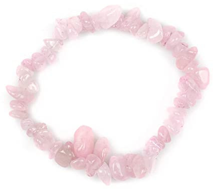Myga Chip Bracelet - 7 Chakra Gemstone Jewellery with Natural Healing Crystals for Women and Men for Yoga and Meditation with Gift Box - Rose Quartz