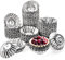 Dicunoy 100 Stück Eierkuchenformen zum Backen, Ø 7,6 cm Mini Tarteform, Cupcake Kuchenform, Aluminium Brioche Form, wiederverwendbar Muffinformen Kuschenform Set für mini Kuchen