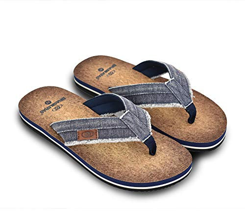 BRASILERAS Tongs Homme Antidérapantes Confortables Chaussures de Plage/Piscine/urbaines Bleu 42 EU