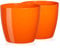 Tymar Blumentopf, 2er-Pack, Runde Form, Übertopf (Orange, ø 18 cm)