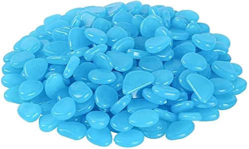Walgreen® Glowing Pebbles Decorative Glow Stones, Rocks Colorful Luminous Cobblestones Resin Gravel Pebbles for Garden Walkway Decoration Aquarium Fish Tanks Plant Pots (Blue)