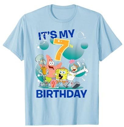 Spongebob Squarepants It's My 7th Birthday Group Shot T-Shirt