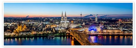 Köln-Skyline Poster von euregiophoto 90 x 30 cm Wandbilder Wanddeko