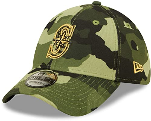New Era - MLB Seattle Mariners 2022 Armed Forces Day 39Thirty Stretch Cap Farbe Camouflage, Größe M-L