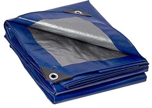 Brackit Bâche Bleue en polyéthylène Robuste ; 4 x 4 m ; Tissu tissé épais 140 g/m² Double Face imperméable – Polyvalence suprême pour Couvrir, protéger ou Dissimuler