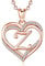 INFUSEU Z Pendant Necklace Letter A-Z Alphabet Capital Jewelry Double Heart Initial Neckleces Rose Gold Cubic Zirconia CZ for Women Romantic Gifts, 20 Inch Chain