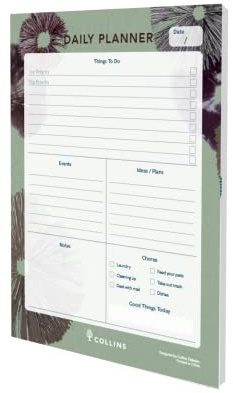 Collins Flourish A5 Schreibtischunterlage – To-Do-Liste und Aufgaben-Tracker-Notizblock – 60 Blatt