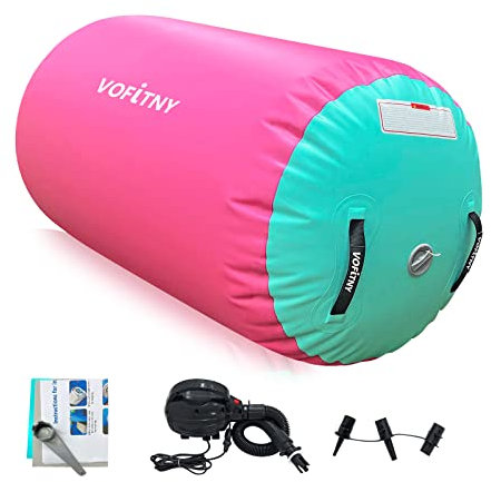 VOFiTNY Gymnastik-Rolle Tumbling Track Turnmatte 100 x 60 cm Tumble Trainer Barrel Tumbler für Spaß/Backflip/mit E-pumpe