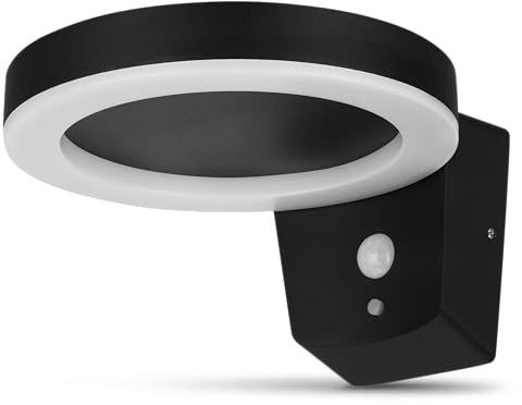 REV ROUND Solarlampe für außen - 270lm, 4000K, Aluminiumgehäuse, IP44 | Bewegungsmelder & Dämmerungssensor 8m/100° | Li-Ion-Akku 2200mAh austauschbar