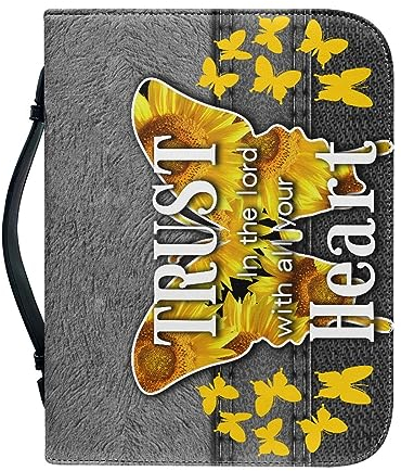 Dajingkj Bibelhülle Damen Herren Bible Covers Mit Reißverschluss für Frauen Personalisierte Leder Bibelhülle XXL Groß Bibeltasche Bibel Buchumschlag Tasche Bibel Buch Kirche Henkeltaschen